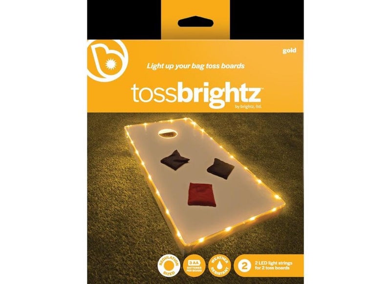 Brightz TossBrightz Gold Led Cornhole Lights Led Corn Hole Lights Cornhole Led Lights for Hole and Board Corn Hole Board Light Kit Light Up Cornhole Set Glow in The Dark Cornhole Board - Image 1